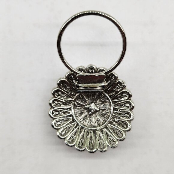 BFD-Silver Toned Round Scarf Clip - Picture 5 of 6